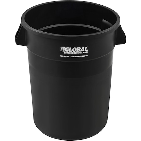 Global Industrial 32 Gallon Garbage Can, Black 240460BK